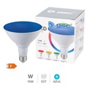Lámpara LED PAR38 15W E27 Azul IP65
