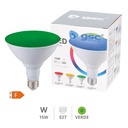Lámpara LED PAR38 15W E27 Verde IP65