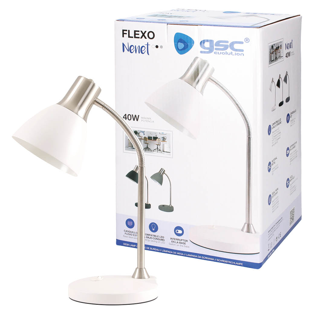 Flexo Nenet E27 Blanco