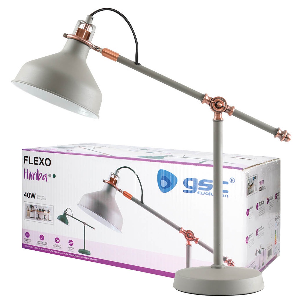 Flexo Himba E27 Gris