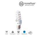 Lampara espiral 5W E27 6000K - 6u caja exp