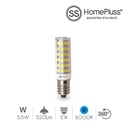 Lampara tubular 5.5W E14 6000K - 12u caja exp