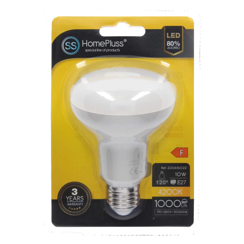 Lámpara LED reflectora R80 10W E27 4200K - 6u caja exp