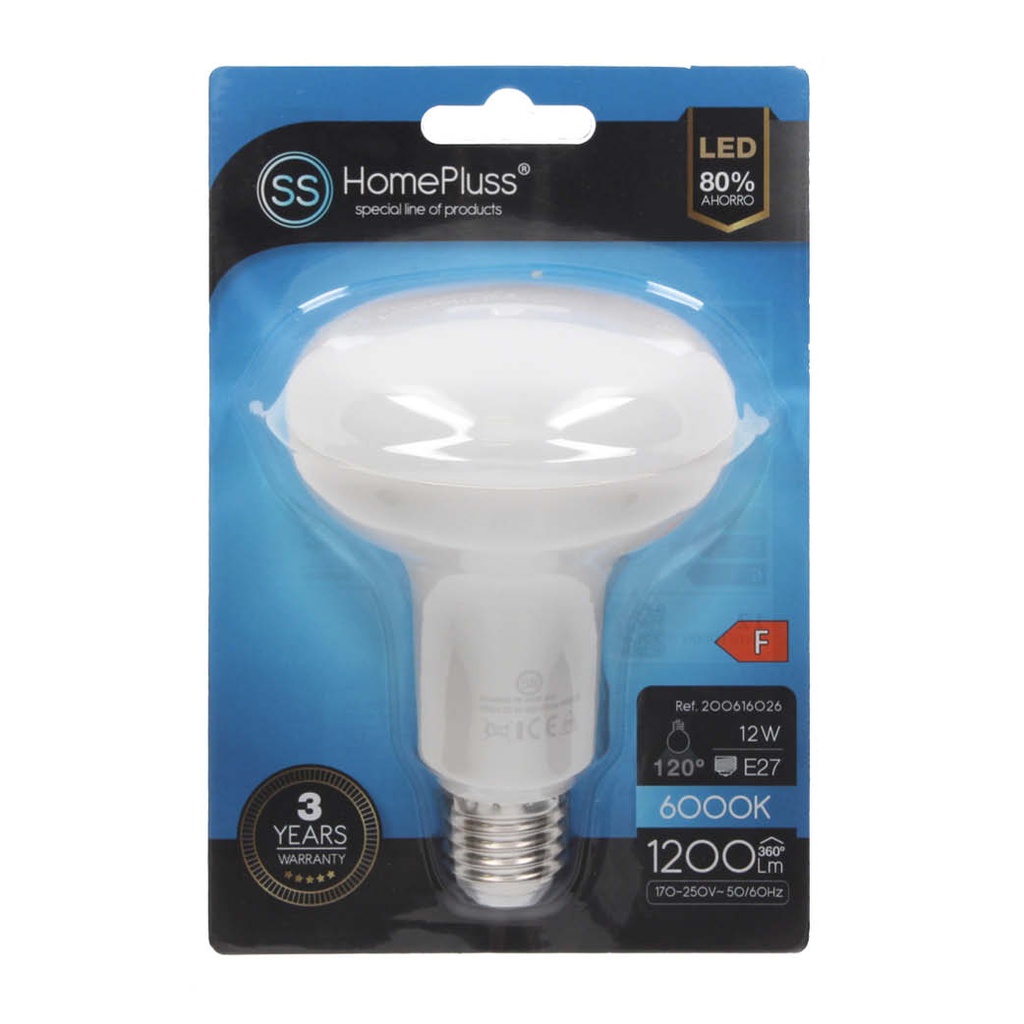 Lámpara LED reflectora R90 12W E27 6000K - 6u caja exp