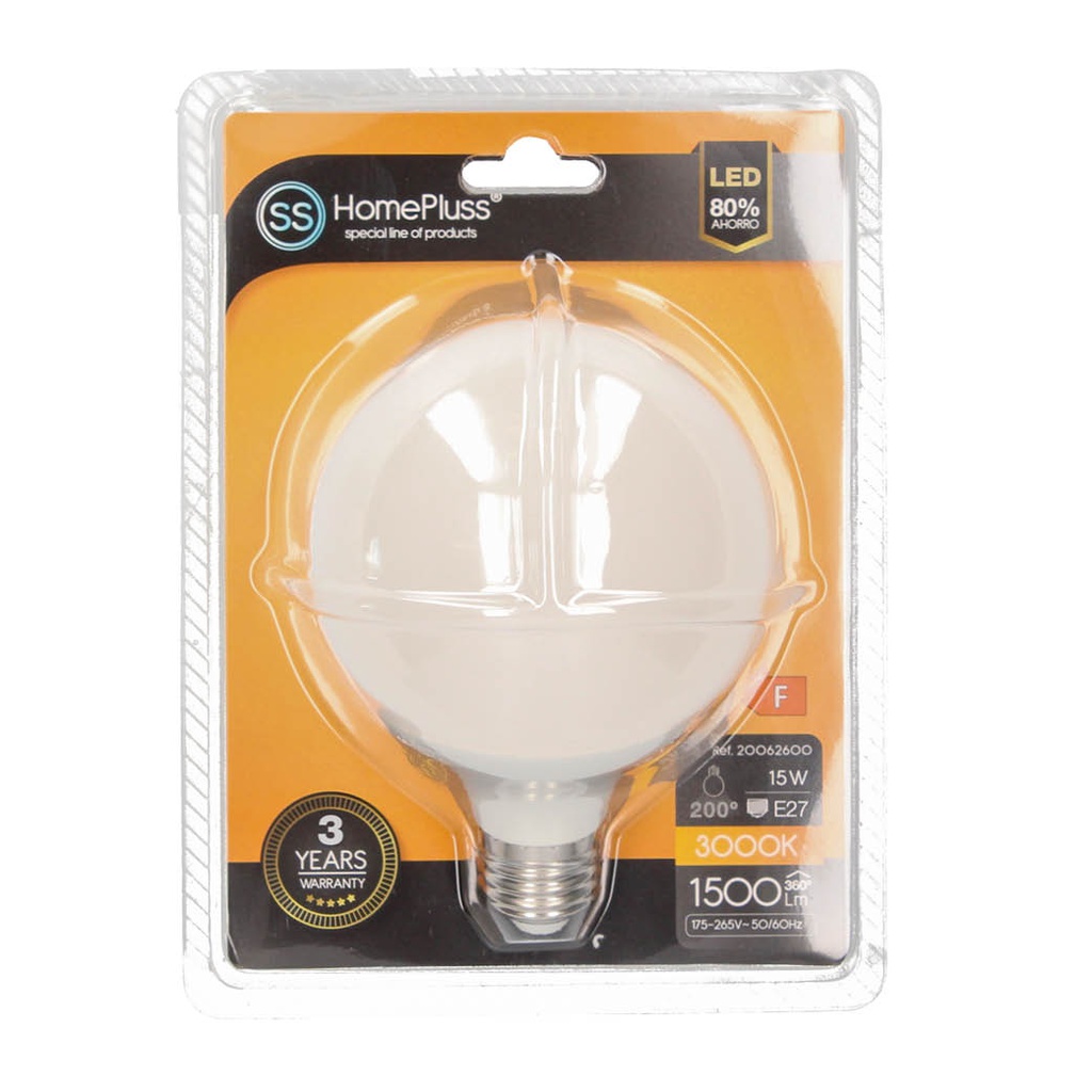 Lámpara LED globo G95 15W E27 3000K - 6u caja exp