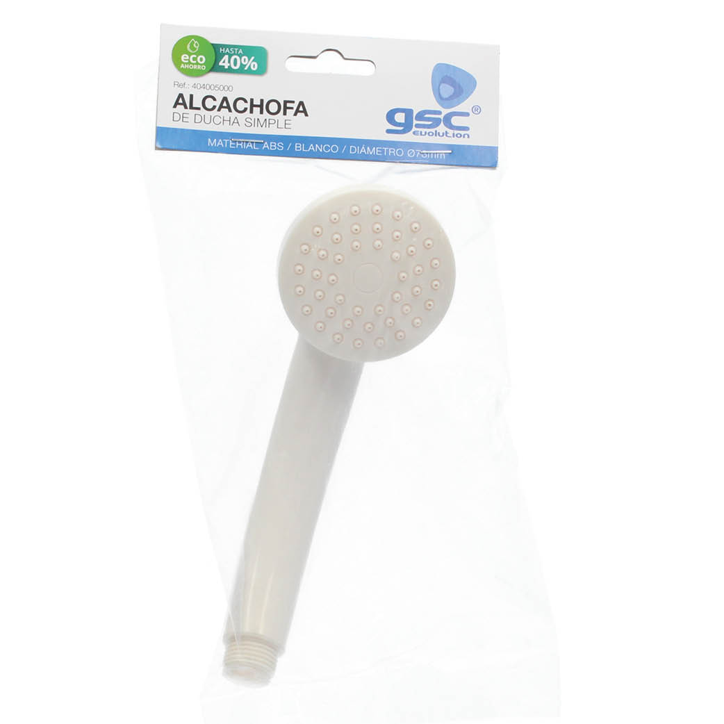 Alcachofa de ducha eco ahorro 73mm simple Blanco