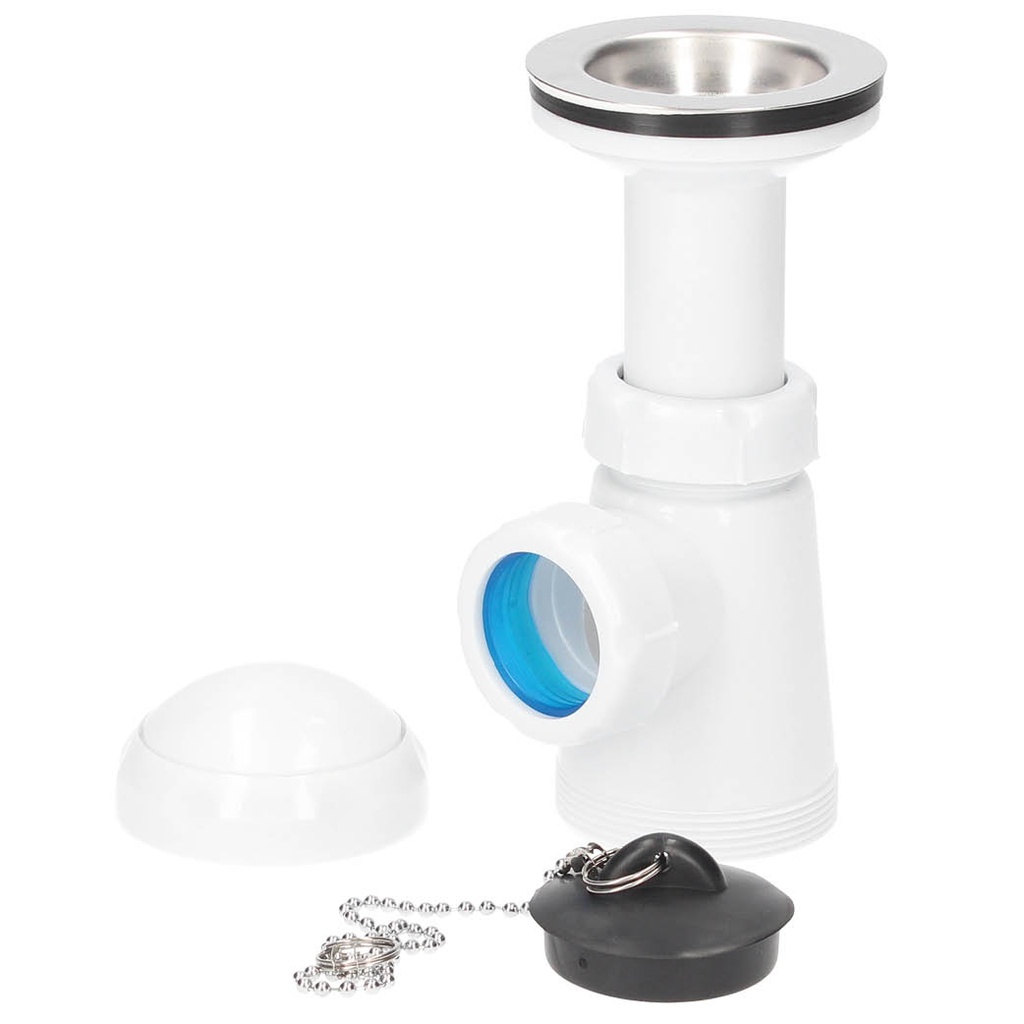 Sifón botella corto extensible salida Ø40mm reductora Ø32mm válvula lavabo - bidet