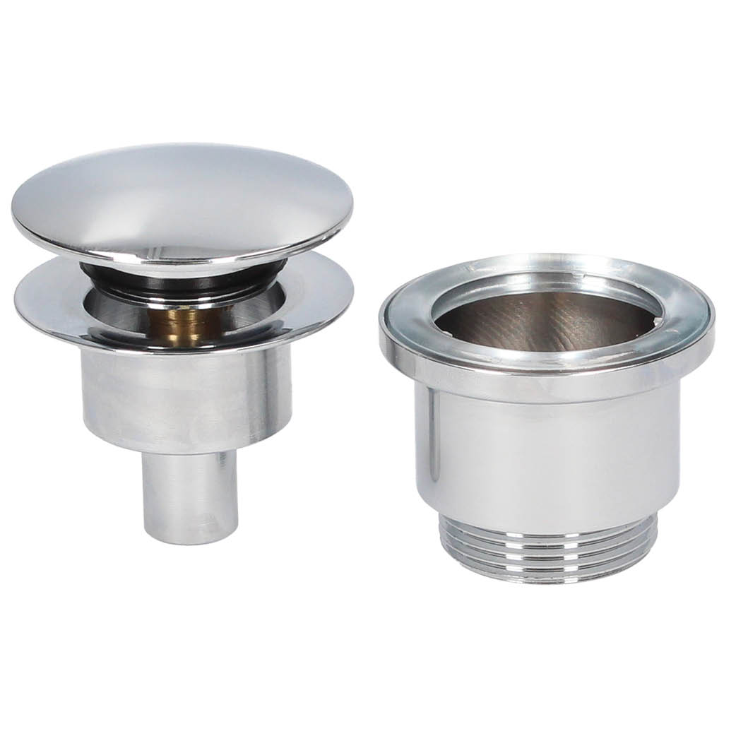 Válvula de desagüe lavabo clic-clac tapón Ø63,5mm Cromo | Garsaco