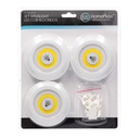 Pack 3 Push-light LED COB redondo 80lm