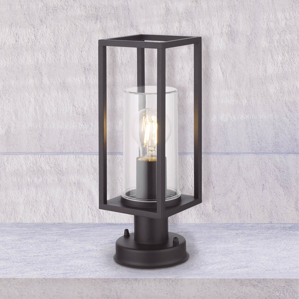 Farol de jardín sobremuro Serie Betka E27 Negro