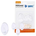 Pack 4 Perchas adhesivas Transparentes