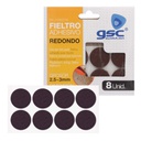 Set 8 fieltros adhesivos redondos Ø25mm - Marron