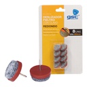 Set  8 fieltros redondos con clavo Ø24mm - Marron