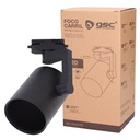 Foco carril monofásico E27 Negro