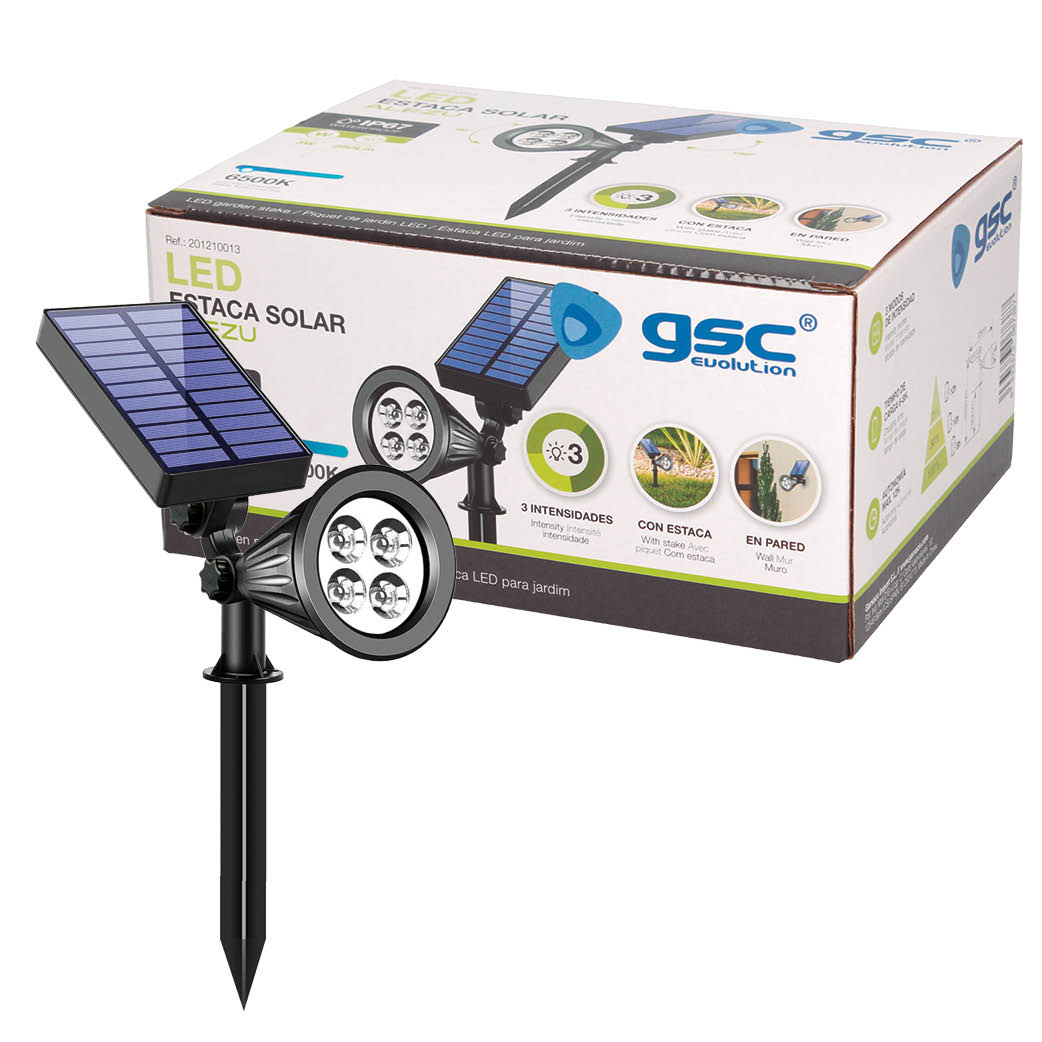 Estaca jardín solar LED Alezu 6500K IP67 regulable