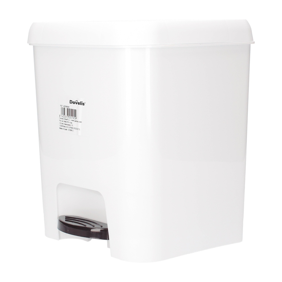 Cubo de basura con pedal 7L Blanco - Retráctil 6uds