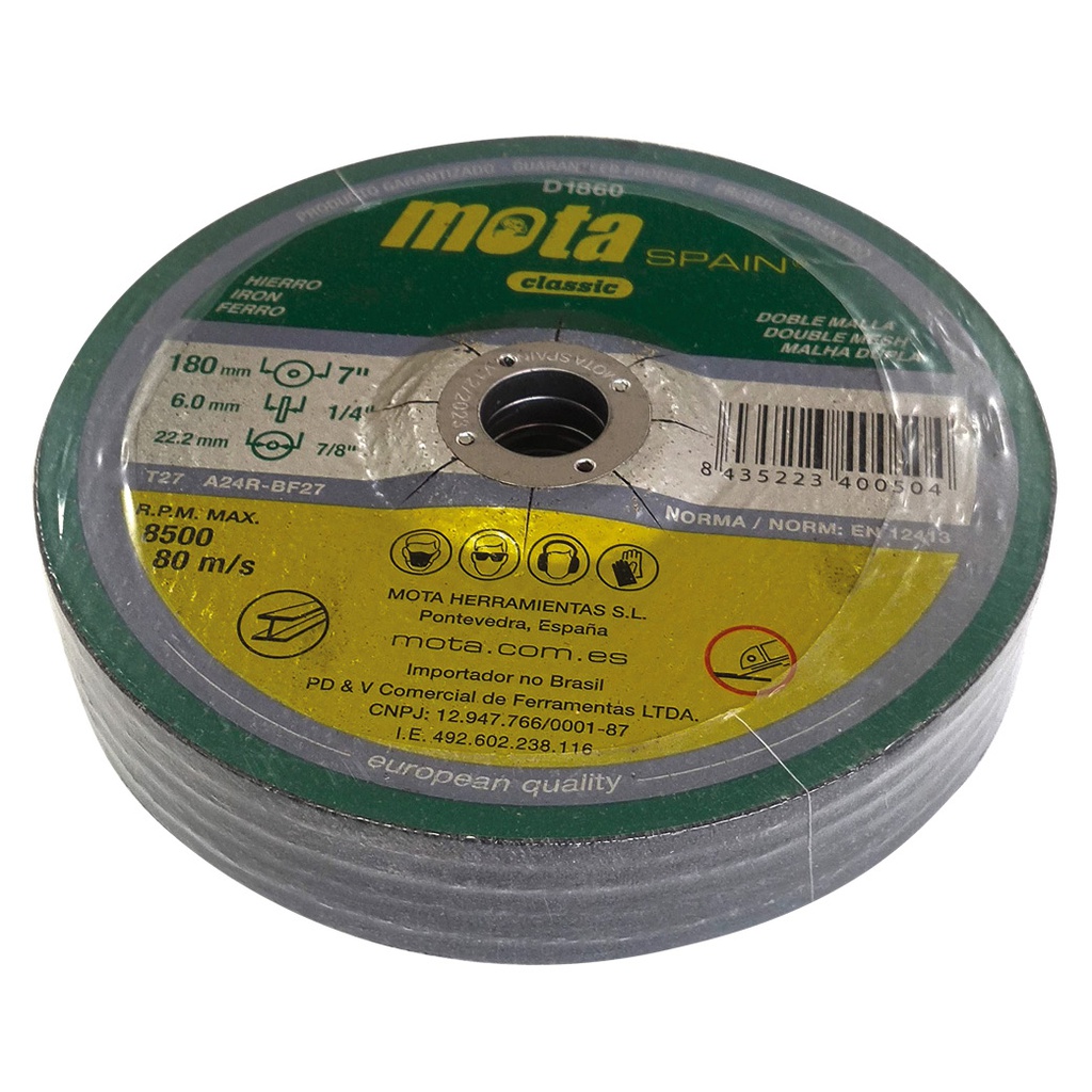 Pack 5 discos de desbaste 180x6x22.23mm