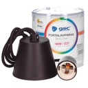 Portalámparas silicona E27 cable textil 1M - Negro