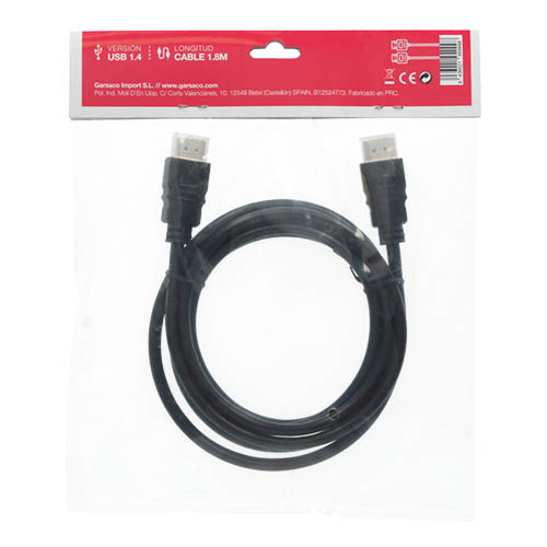 Cable conexión HDMI a HDMI  Negro 1.4 / 1.8M