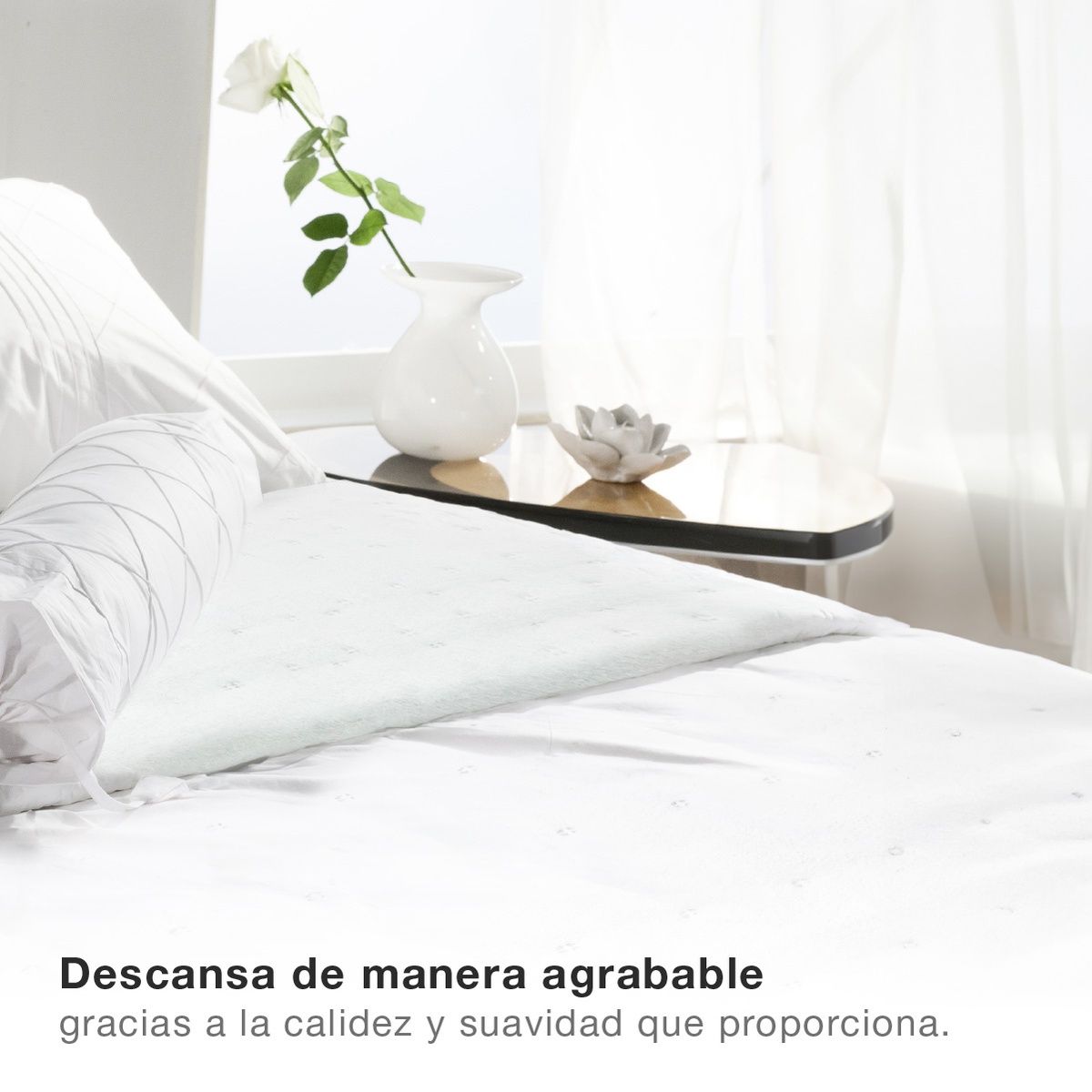 Calentador de cama eléctrico doble 160x140cm 2x60W Blanca