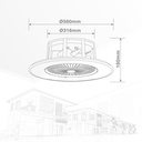 Ventilador de techo Box Fan con mando 22' CCT regulable Blanco
