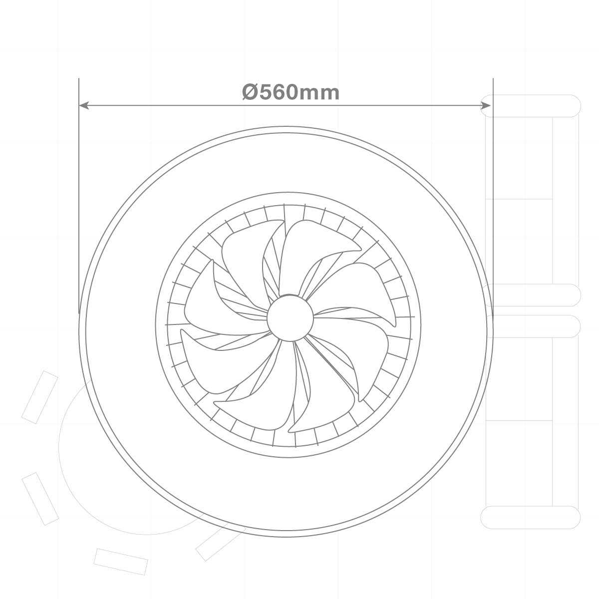 Ventilador de techo Box Fan con mando 22' CCT regulable Blanco