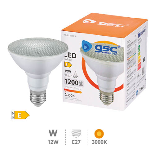 Bombilla LED PAR30 12W E27 3000K IP65