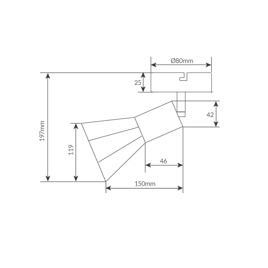 Foco de techo simple Serie Bhani E27 Negro