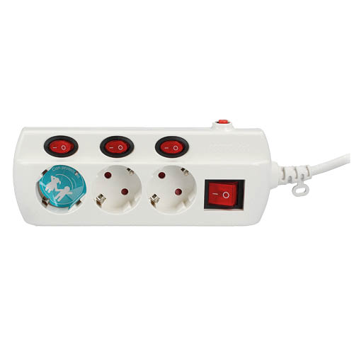 Base múltiple 3T con multi interruptor (3x1.5mm) 1,5M