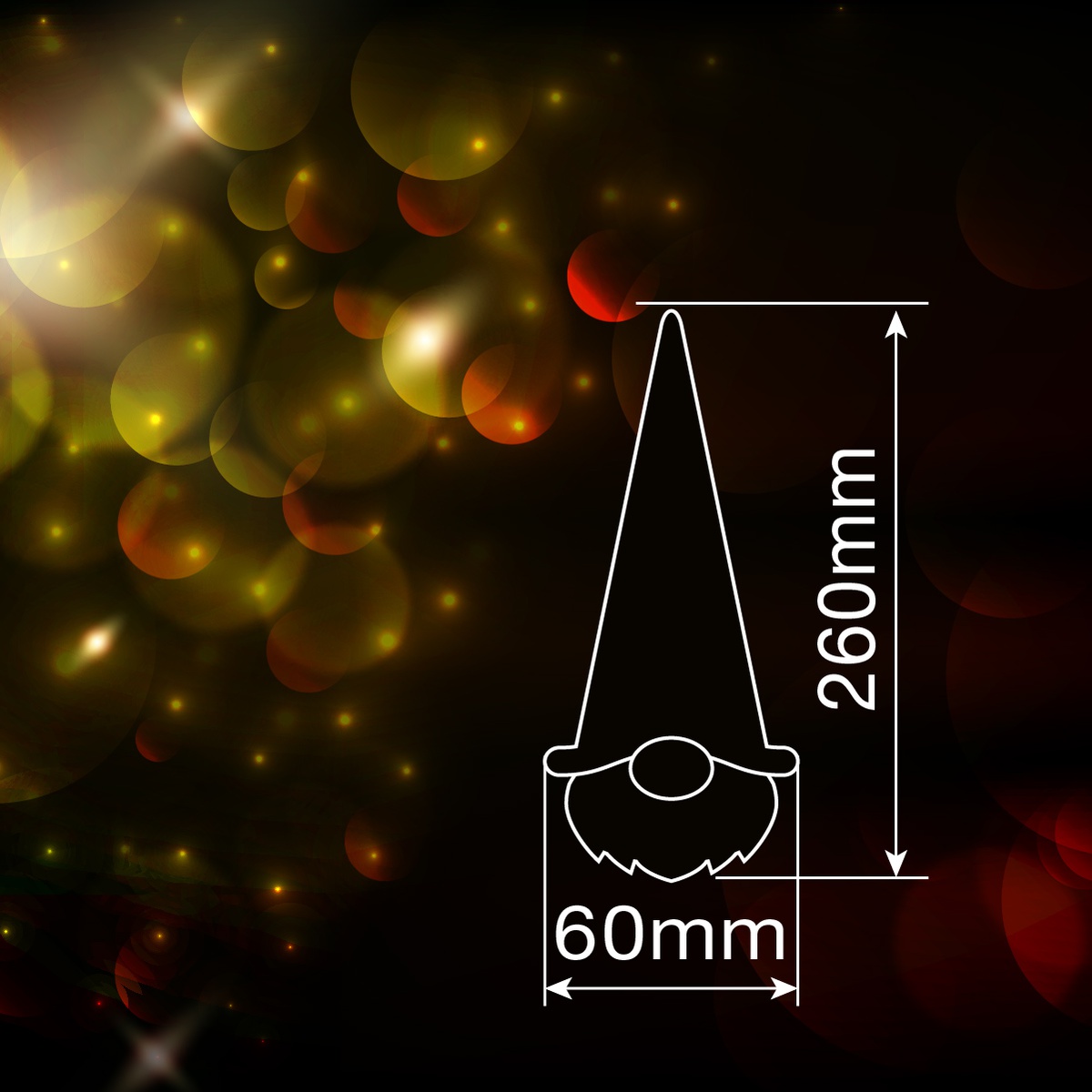 Gnomo de navidad LED colgante Gelbin 26cm 2xLR44 Blanco - 12u caja exp