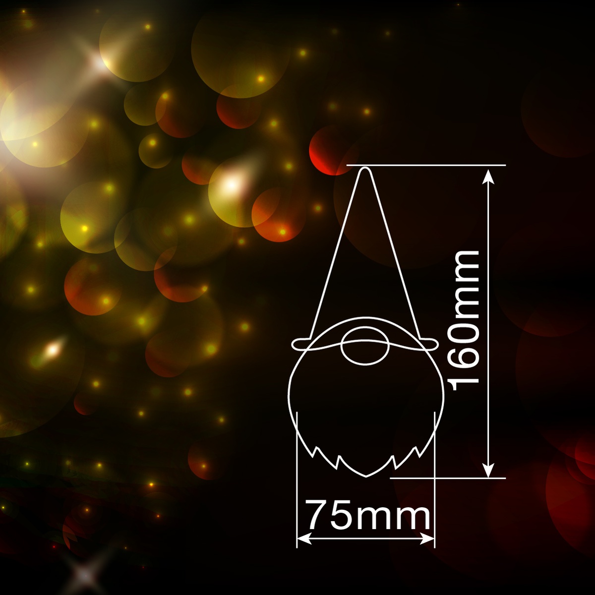 Gnomo de navidad LED Nefti 16cm 2xLR44 Rojo y blanco - 12u caja exp