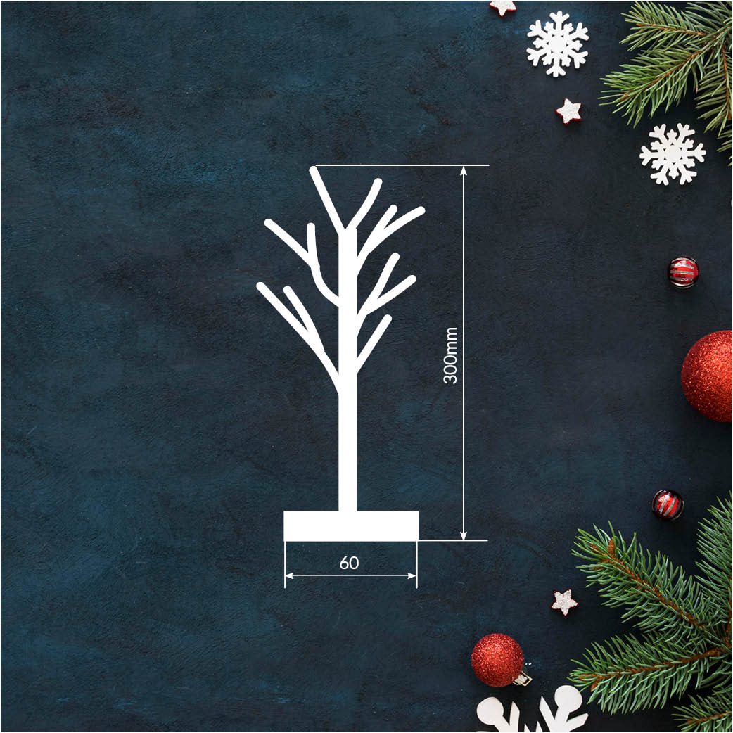 Árbol decorativo LED Cumia 30cm 2xAA Negro