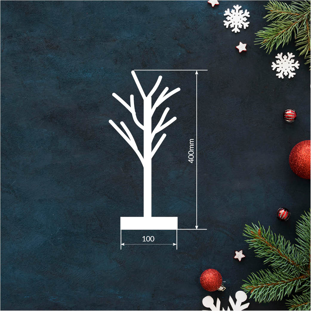 Árbol decorativo LED Cumia 40cm 3xAA Dorado