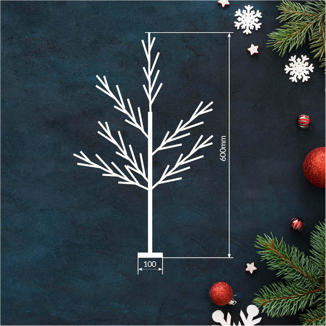 Árbol decorativo LED Cumia 60cm 3xAA Dorado