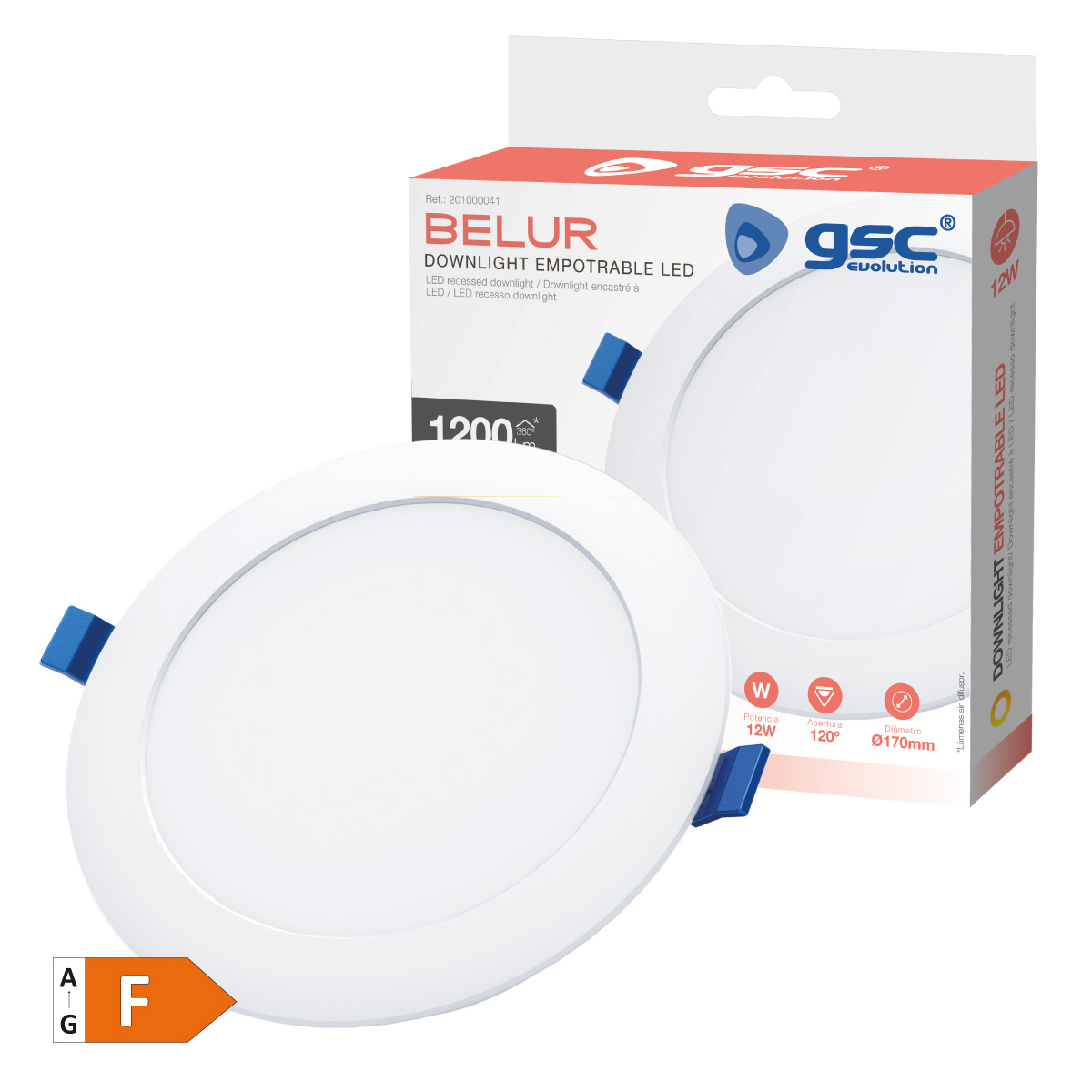 Downlight empotrable LED redondo Belur 12W 4000K Blanco