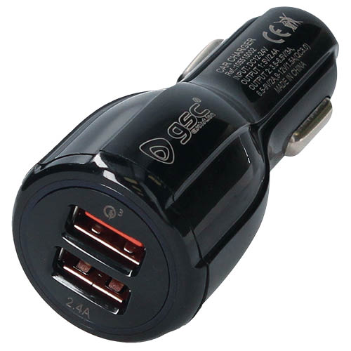 Cargador mechero coche 2 USB QC3.0 + 2.4A