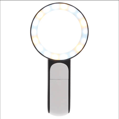 Lupa de mano 5X aumento 18 LEDs 3 modos