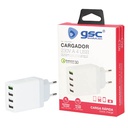 Cargador 230V a 4 USB: 1xQC3.0 + 3x2.4A