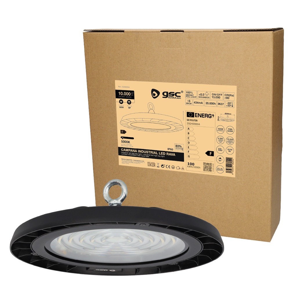 Campana industrial LED Rava 100W 90º 5000K