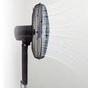 Ventilador de pie con mando y temporizador 43cm 30W motor DC Negro