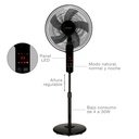 Ventilador de pie con mando y temporizador 43cm 30W motor DC Negro