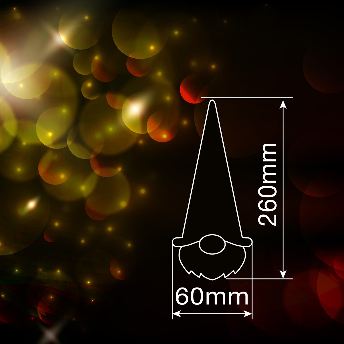Gnomo de navidad LED colgante Gelbin 26cm 2xLR44 Gris - 12u caja exp