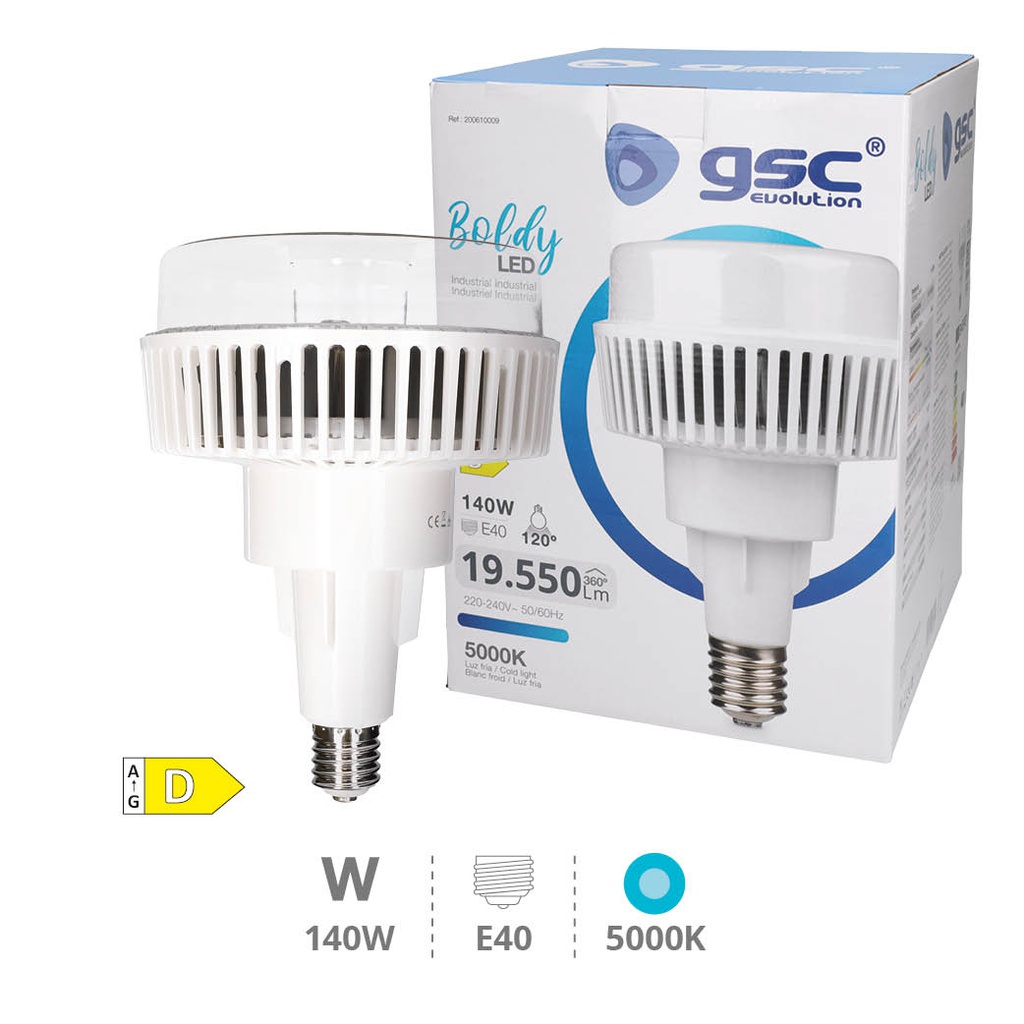 Bombilla LED industrial Boldy 140W E40 5000K