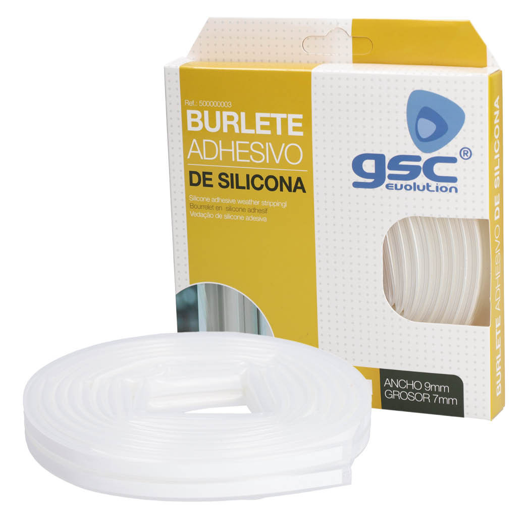 GSC BURLETE ESPUMA ADHESIVO 9MMX10MTS-BLANCO