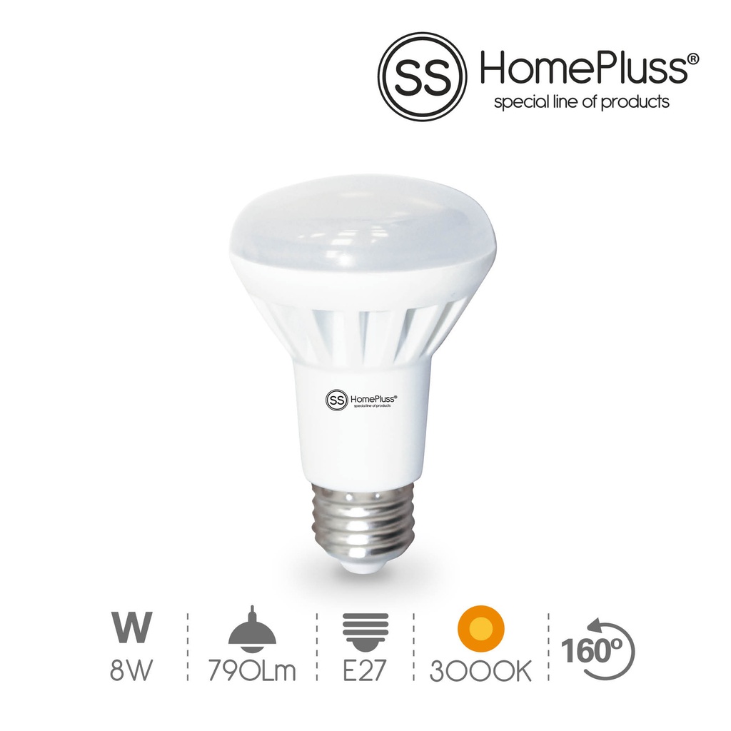 Lampara reflectora R63 8W E27 3000K -12u caja exp