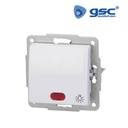 Pulsador empotrar luminoso luz Blanco 56x56mm 10A 250V