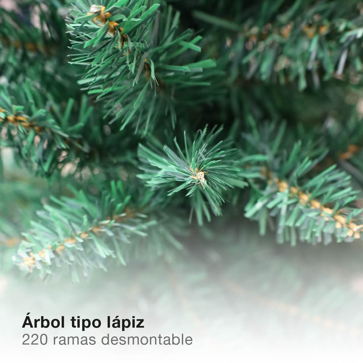 Árbol de navidad artificial tipo lápiz Bousso 1,2M 220 ramas