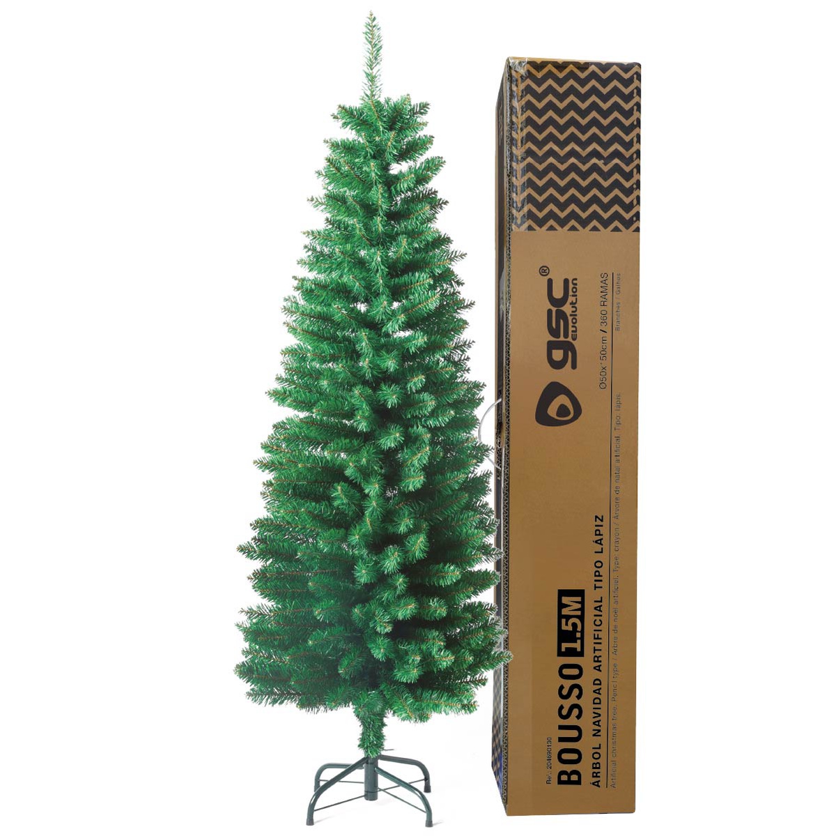 Árbol de navidad artificial tipo lápiz Bousso 1,5M 360 ramas