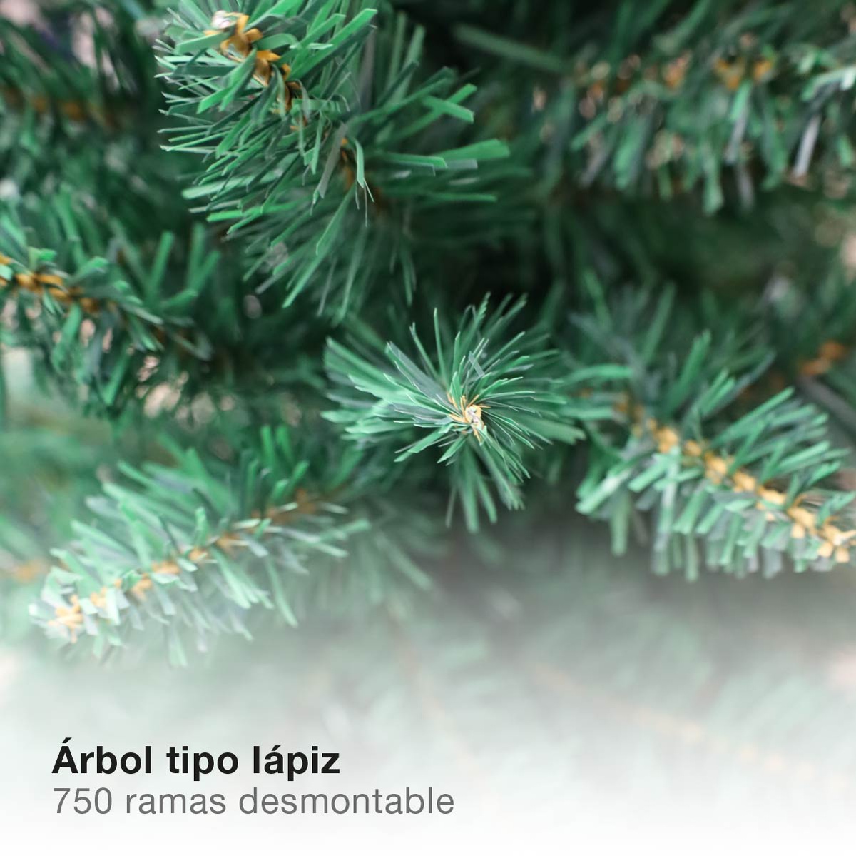 Árbol de navidad artificial tipo lápiz Bousso 2,1M 750 ramas