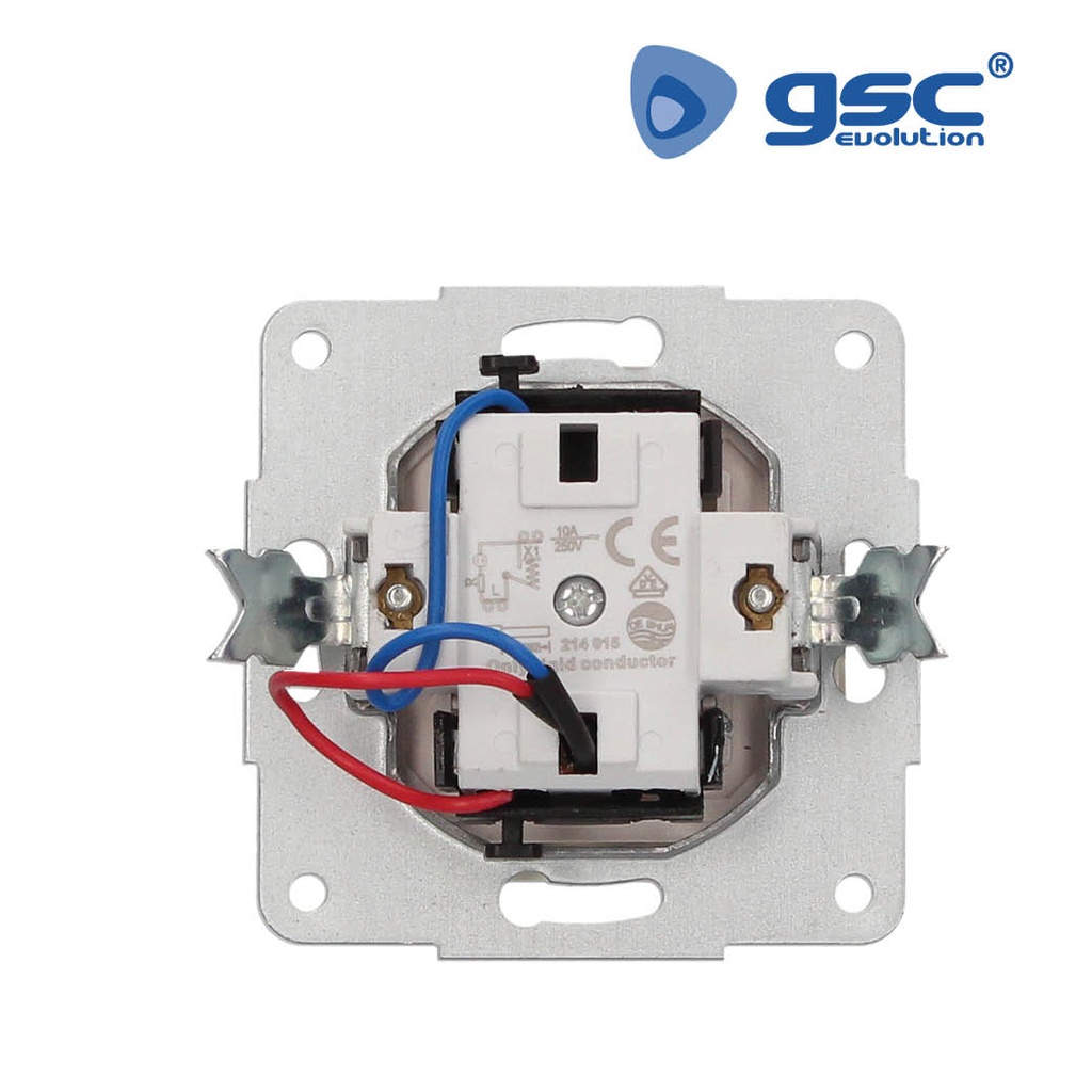 Pulsador empotrar luminoso luz Blanco 56x56mm 10A 250V